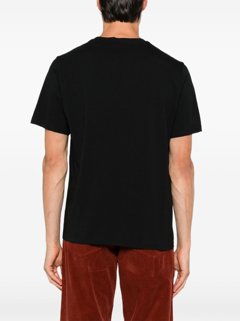 AUTRY T-shirt nera in cotone a maniche corte con logo