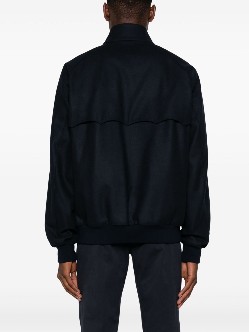 BARACUTA Giacca Melton Blu in Lana e Cashmere