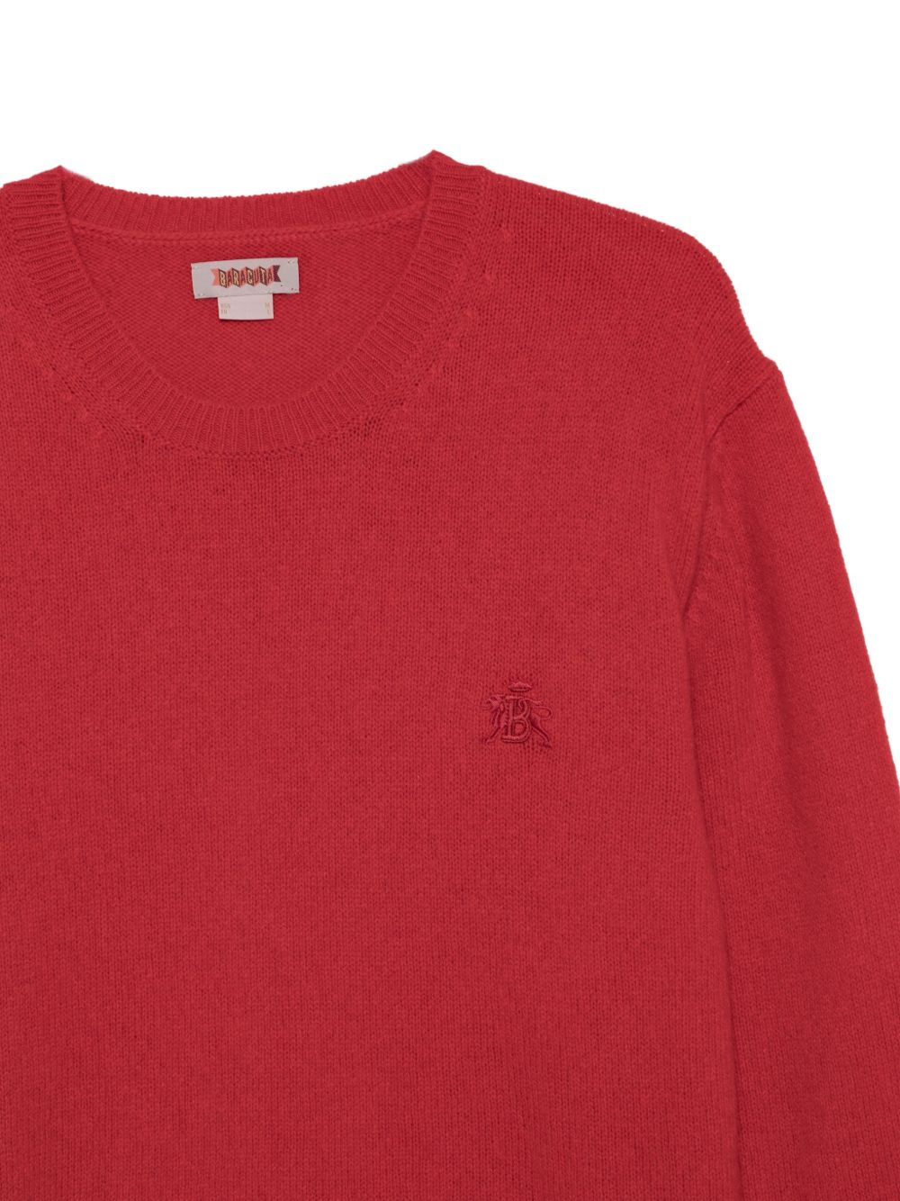 BARACUTA Maglia girocollo in lana vergine rossa
