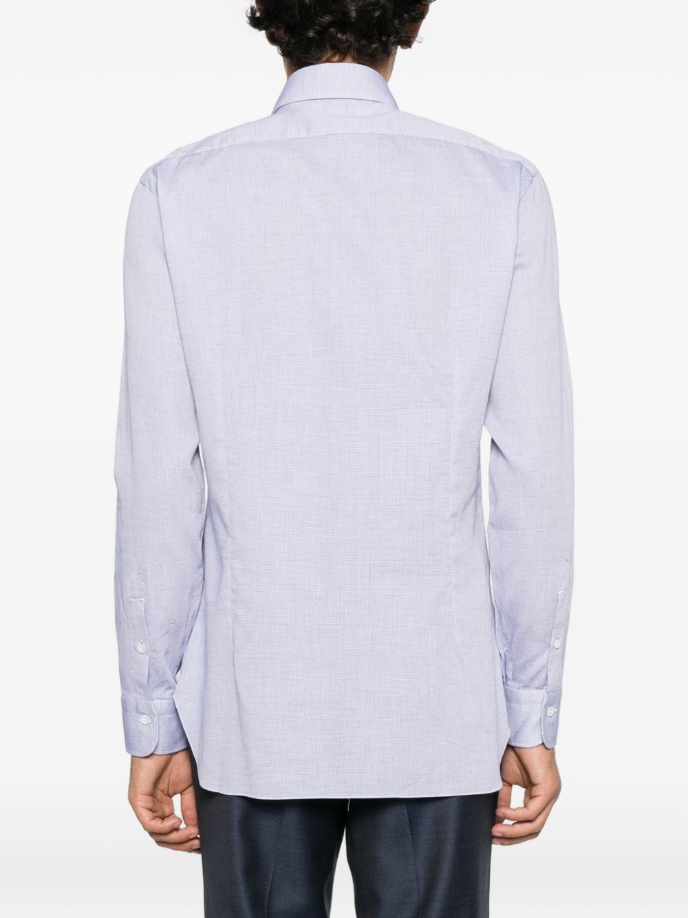 BARBA Camicia in cotone azzurro a maniche lunghe