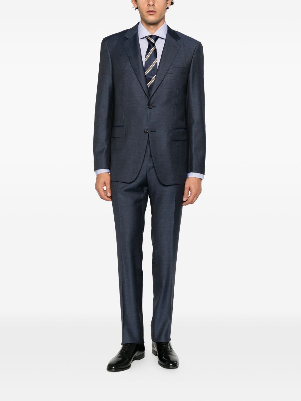 BARBA Camicia in cotone azzurro a maniche lunghe
