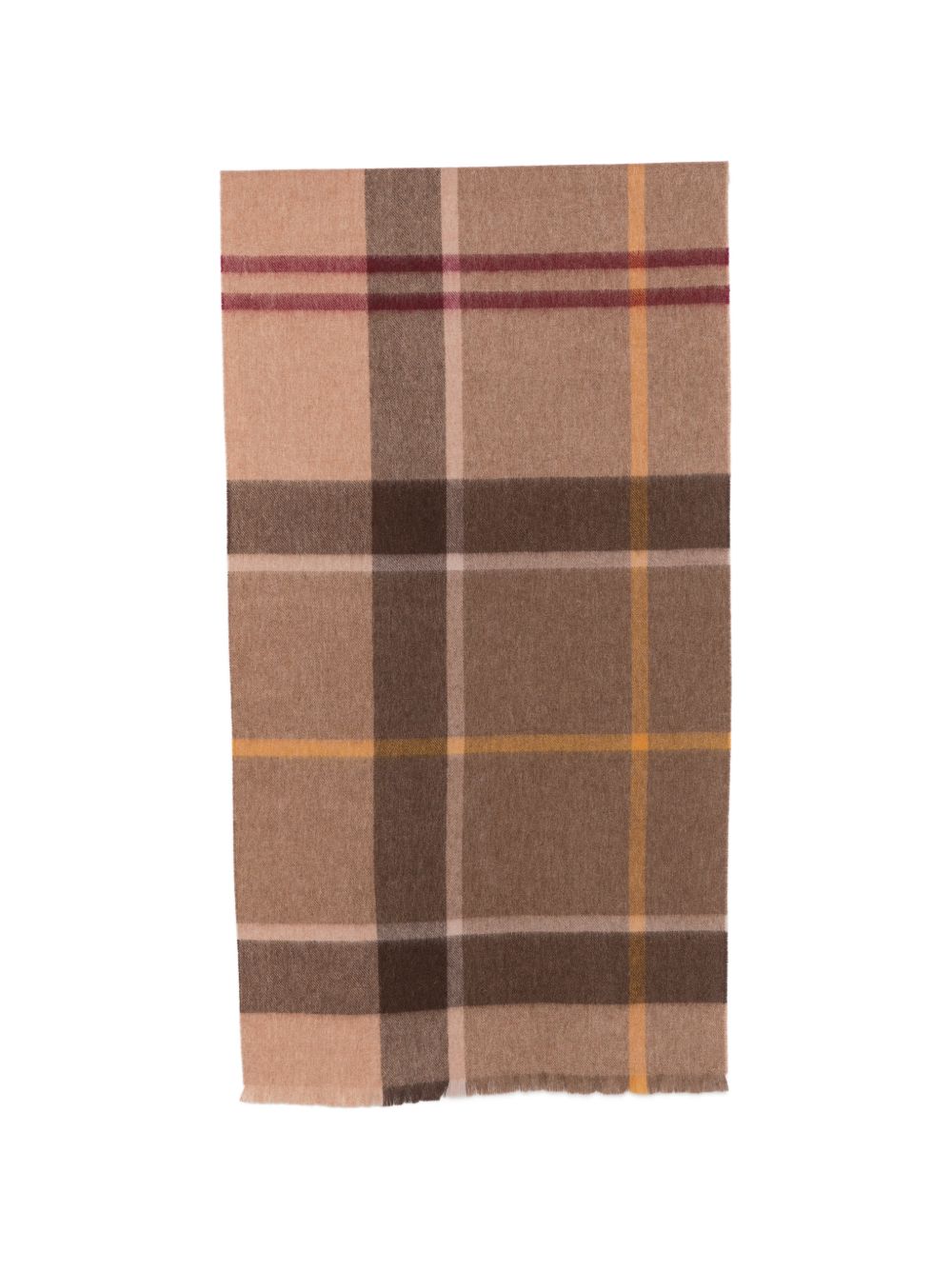 BARBOUR Sciarpa in lana Rosefield Tartan marrone