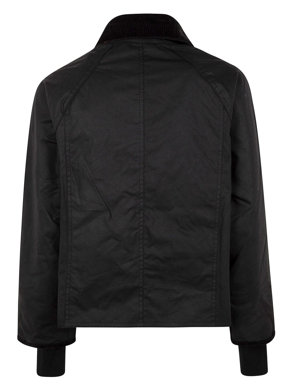 BARBOUR Giubbotto nero con colletto in velluto