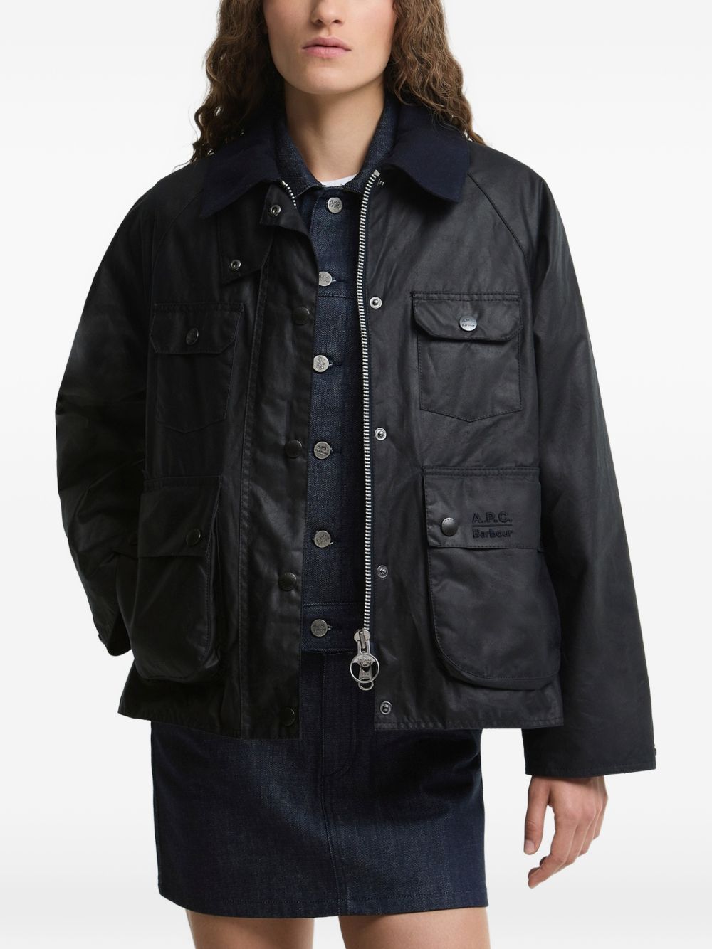 BARBOUR A.P.C. x Barbour Spey Giacca Corta in Cotone Cerato