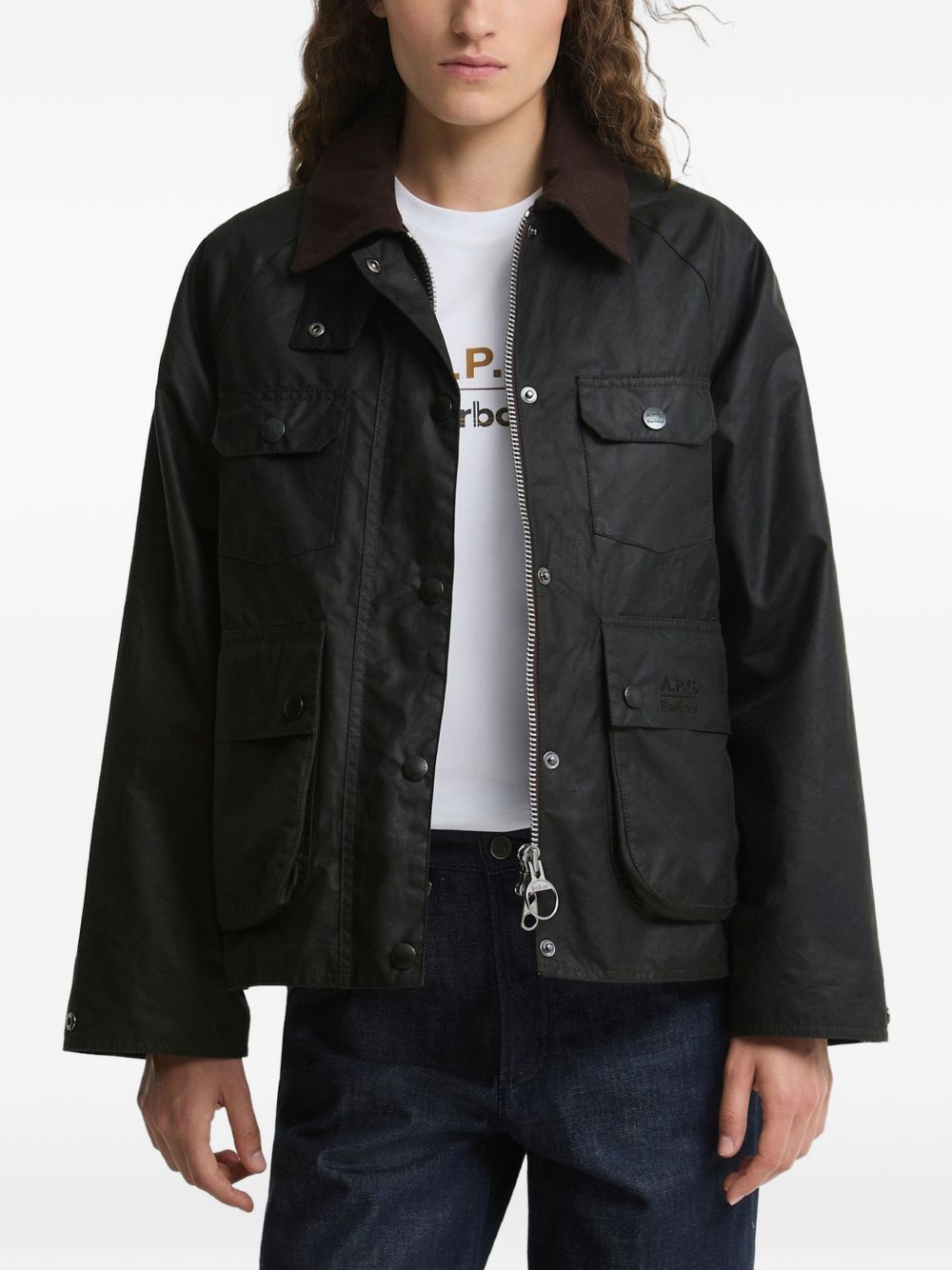 BARBOUR A.P.C. x Barbour Spey Giacca Corta in Cotone Cerato