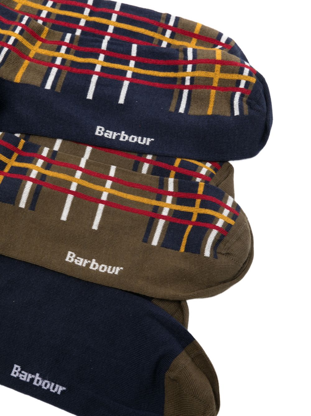 BARBOUR Gift Box Calzini in Cotone con Fantasia Tartan