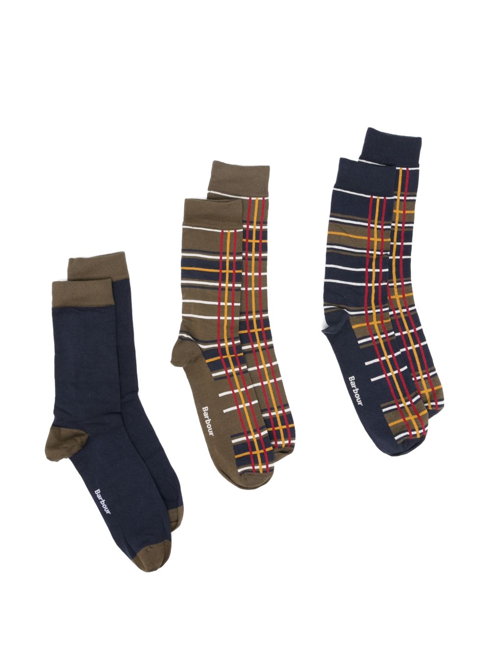 BARBOUR Gift Box Calzini in Cotone con Fantasia Tartan