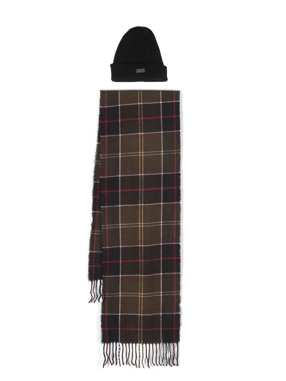 BARBOUR Set regalo berretto Swinton e sciarpa Galingale in tartan
