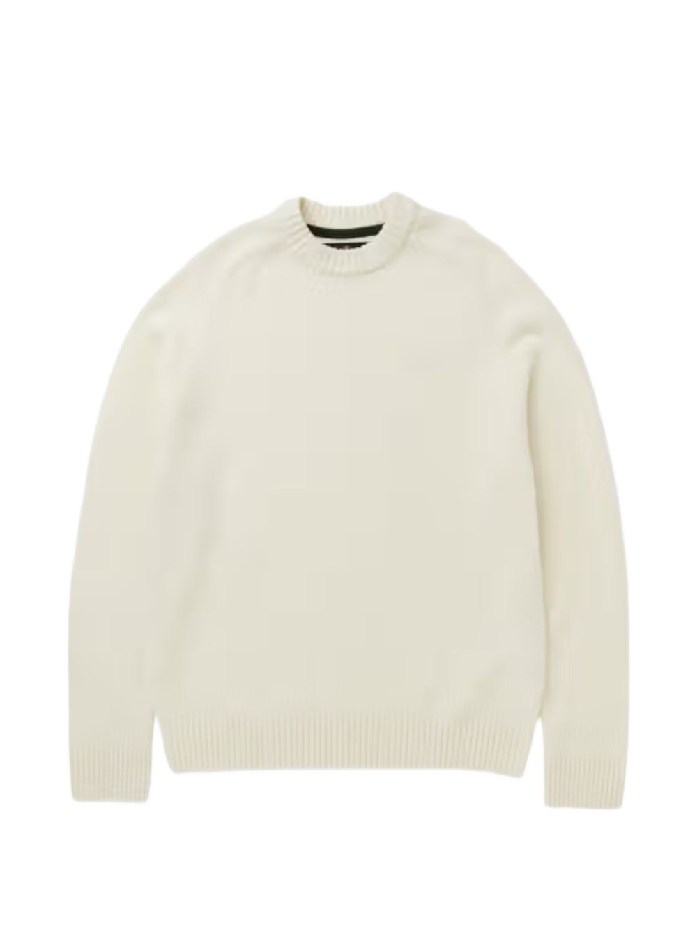 BARBOUR Maglia in lana panna girocollo
