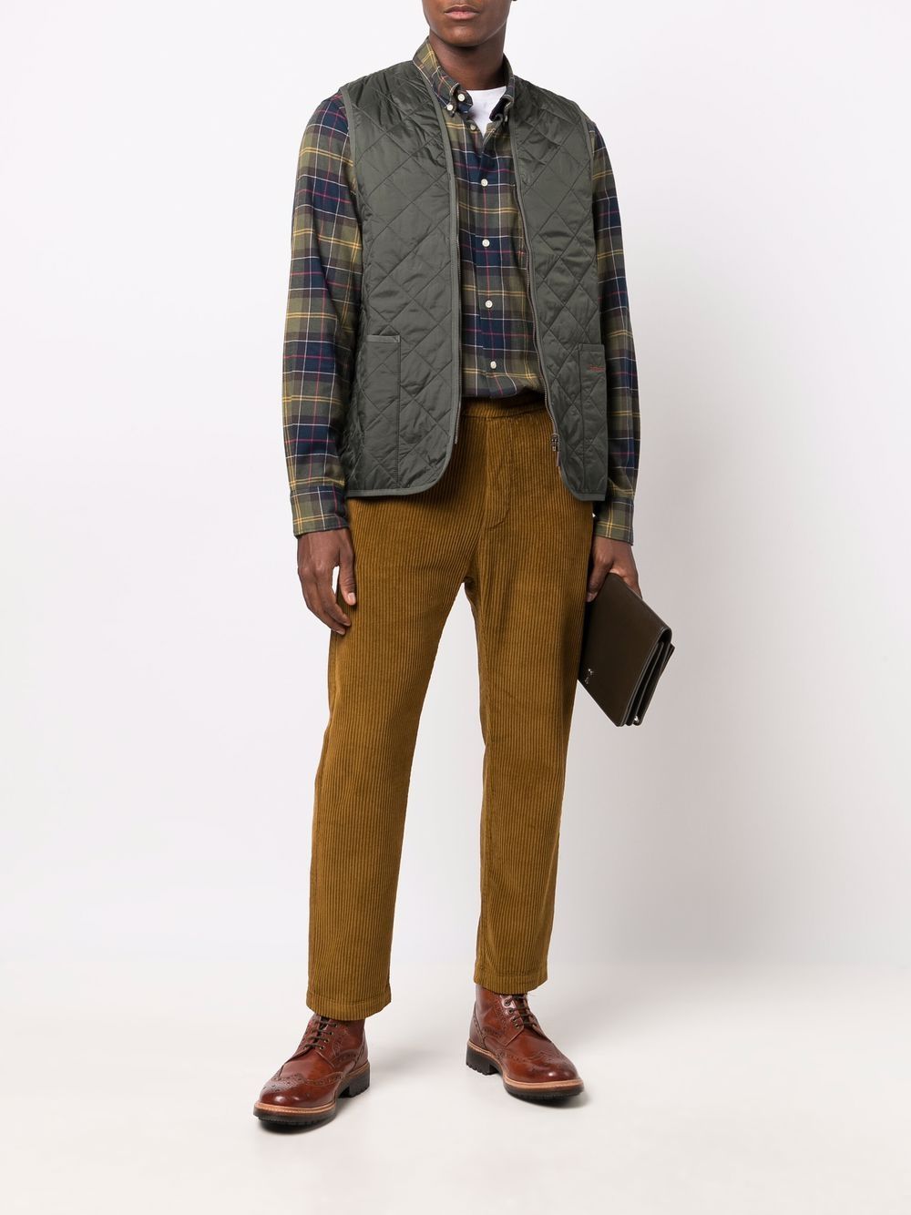BARBOUR Camicia Fortrose sartoriale in cotone tartan verde
