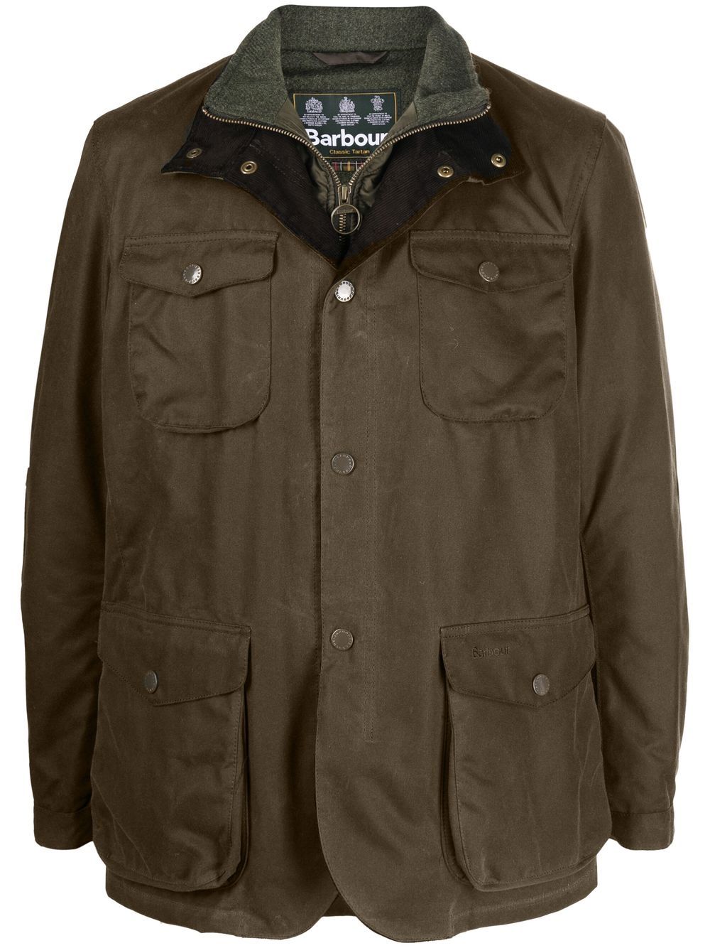 BARBOUR Giacca verde imbottita con tasche e gilet incorporato