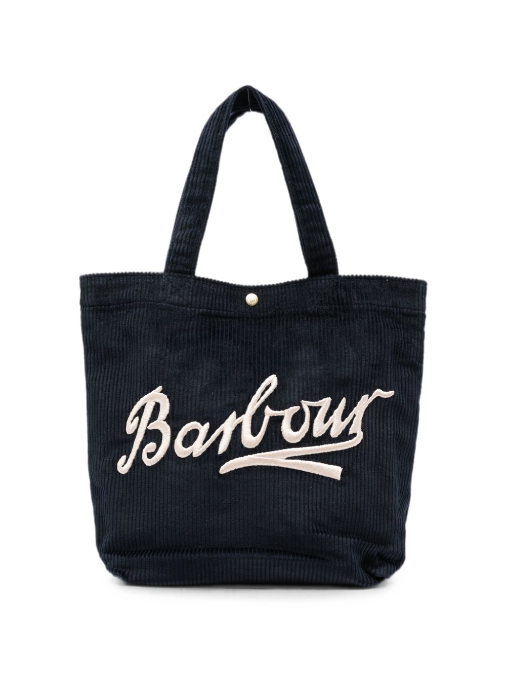 BARBOUR Mini borsa tote Carrick in velluto a coste blu navy