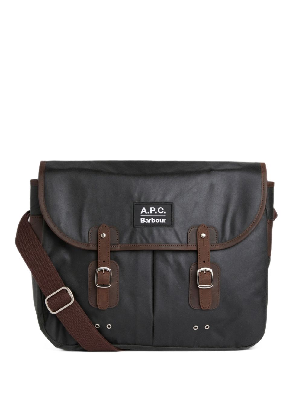 BARBOUR A.P.C. x Barbour Wax Tarras Borsa a Tracolla in Cotone Cerato