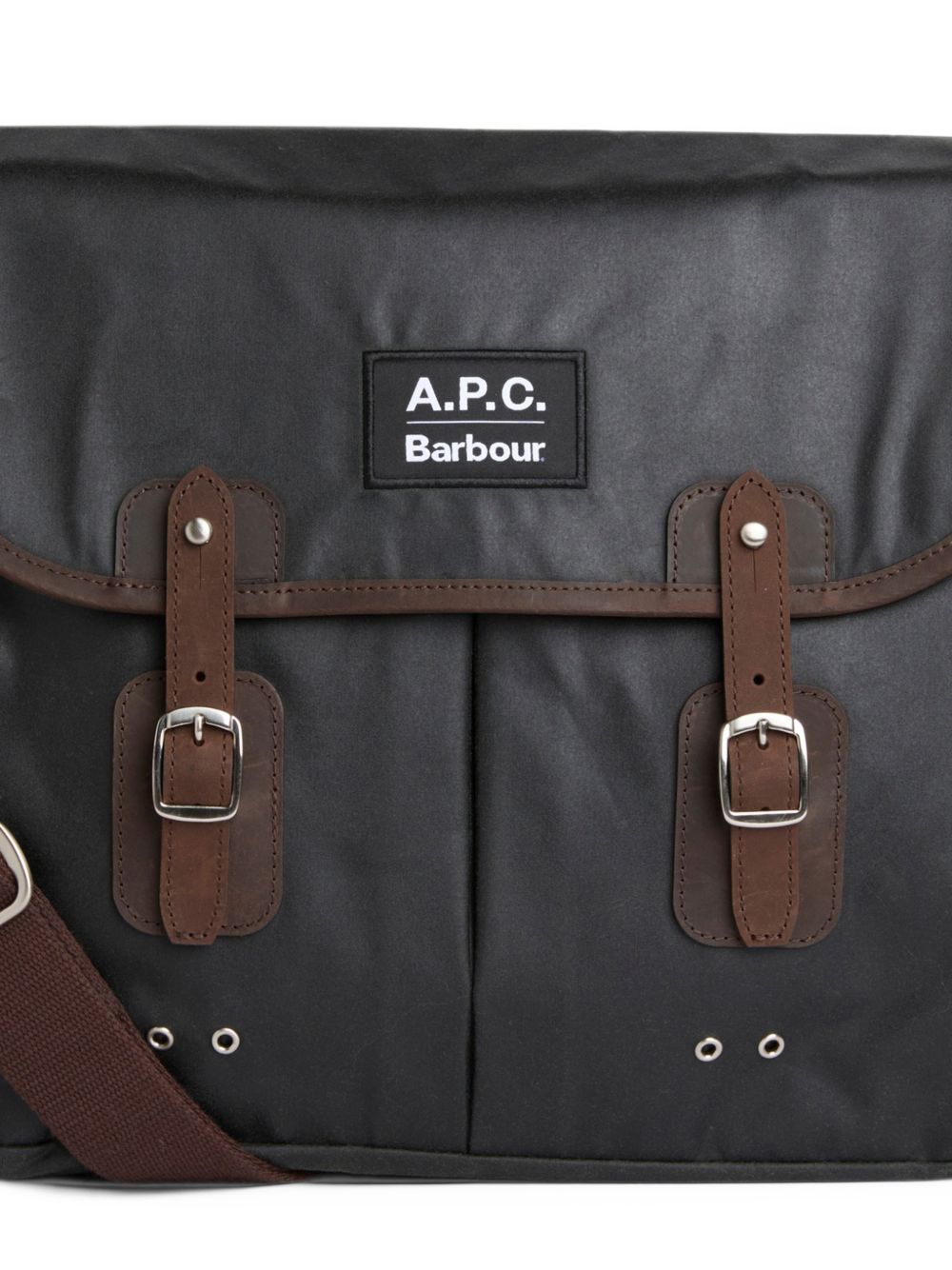 BARBOUR A.P.C. x Barbour Wax Tarras Borsa a Tracolla in Cotone Cerato