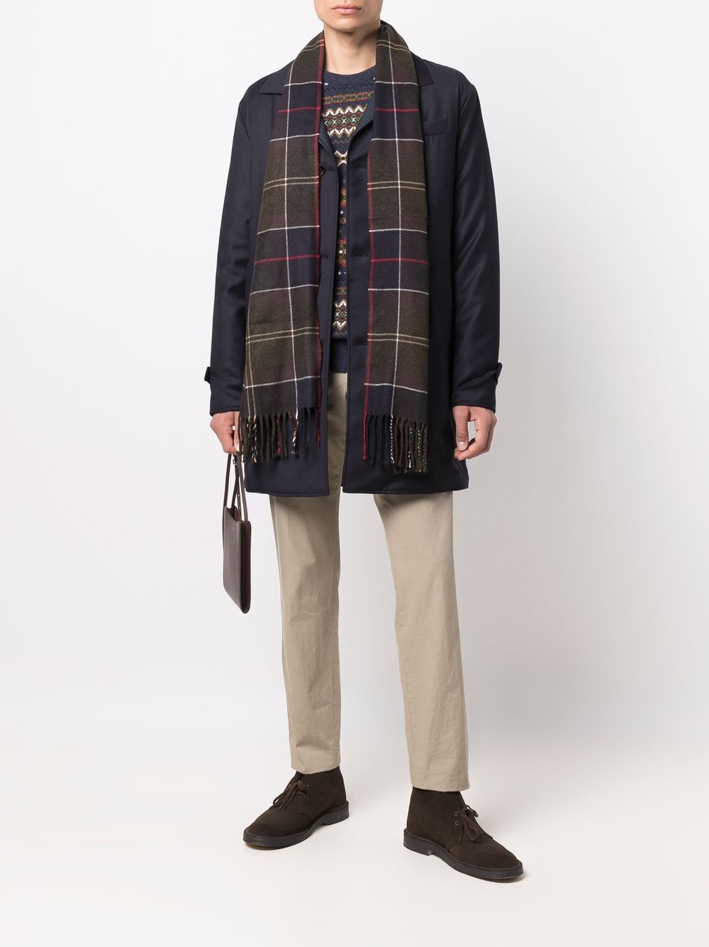 BARBOUR Sciarpa Galingale in tartan con nappe