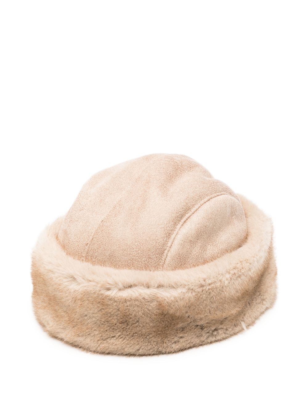 BETTA CORRADI Cappello in ecopelliccia beige chiaro