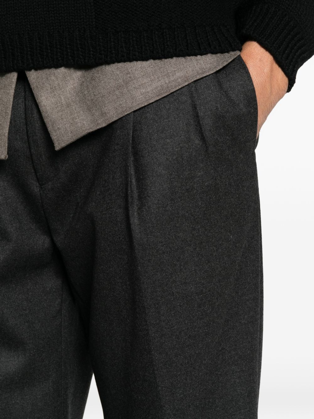 BE ABLE Pantaloni grigi in lana dal taglio casual elegante