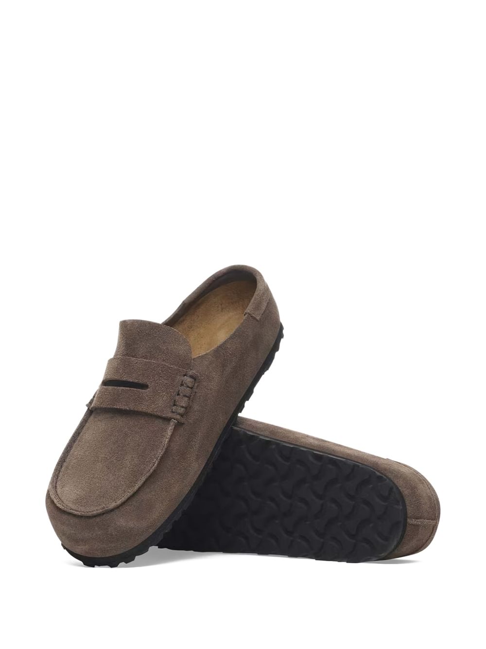 BIRKENSTOCK Sabot Naples Wrapped in pelle scamosciata grigia