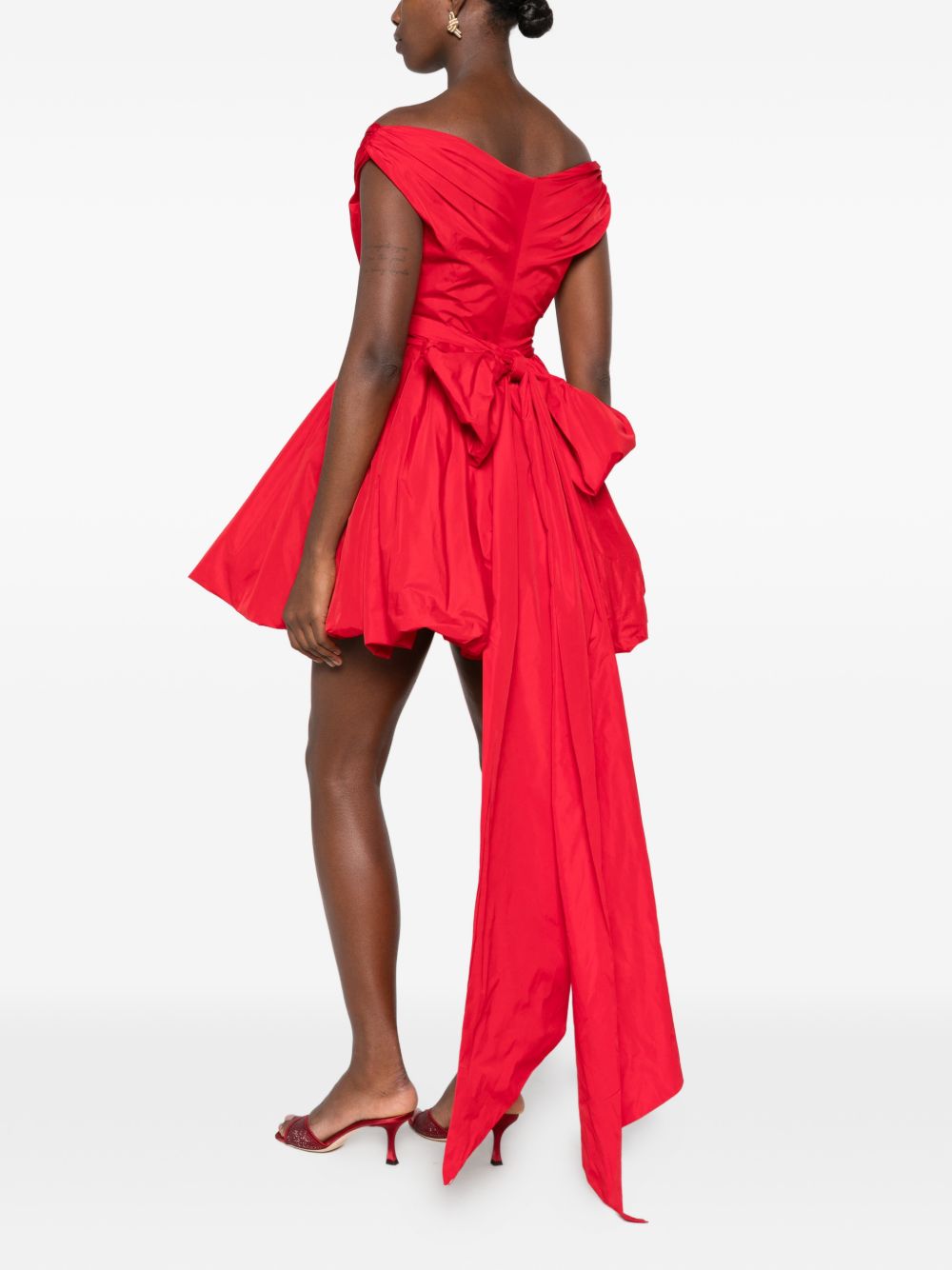BLUMARINE Abito Corto Rosso con fiocco sulla schiena
