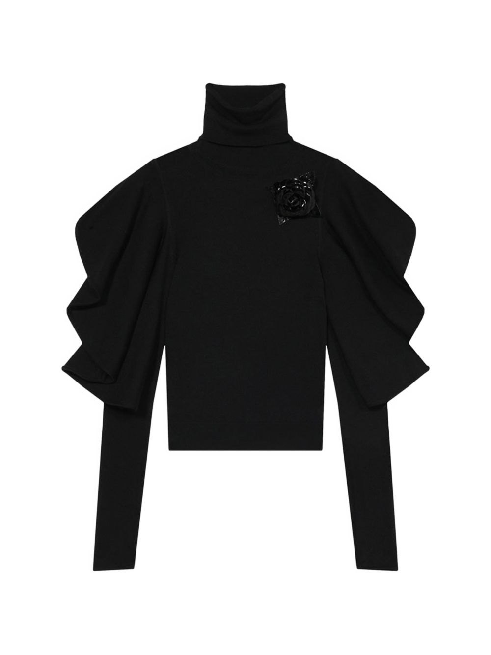 BLUMARINE Maglia Nera a Collo Alto