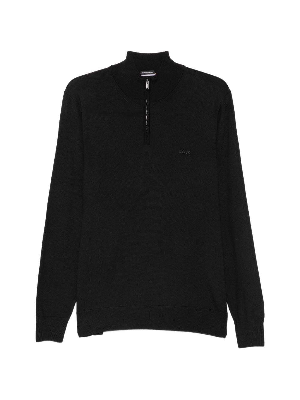 BOSS Maglione Troyer Ebenji nero in lana merino