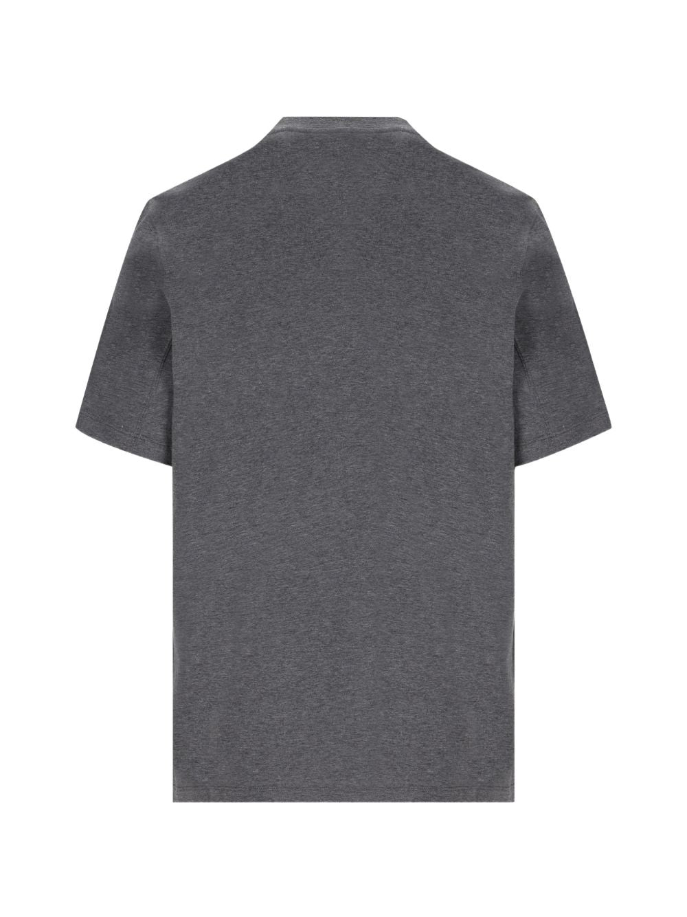 BRUNELLO CUCINELLI T-shirt grigia a maniche corte in cotone con logo sul petto
