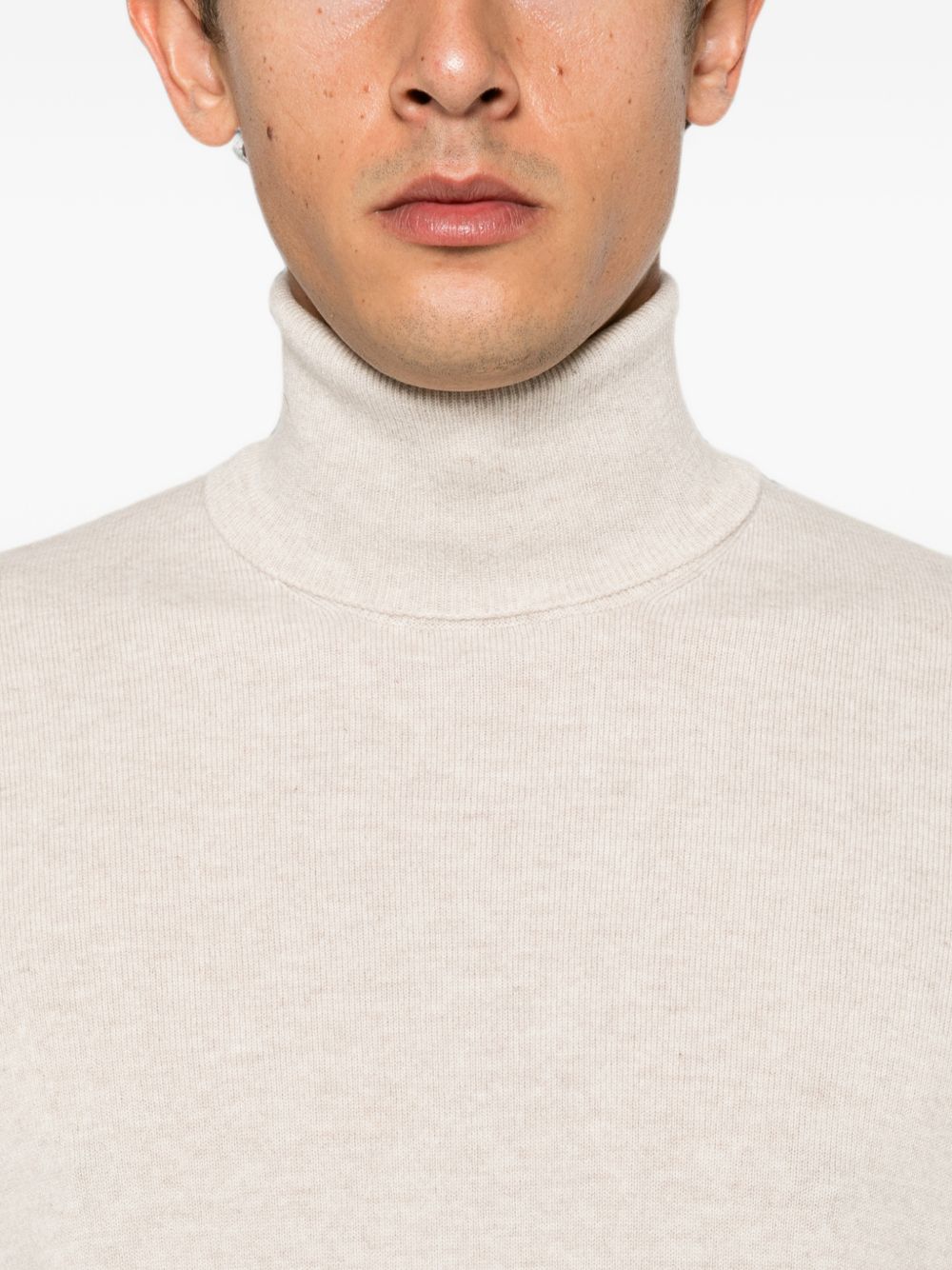 BRUNELLO CUCINELLI Maglia a collo alto in cashmere beige