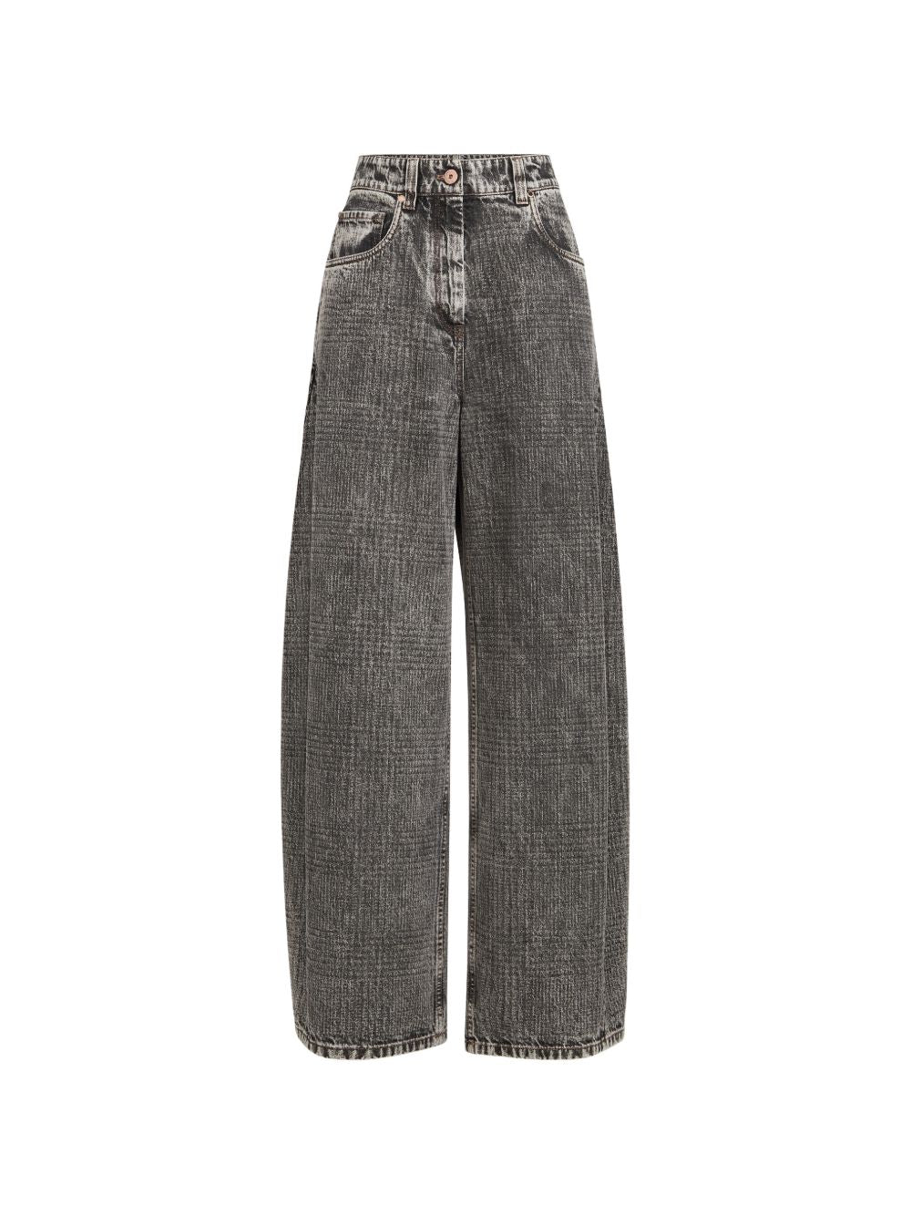 BRUNELLO CUCINELLI Jeans barrel grigi con tasche