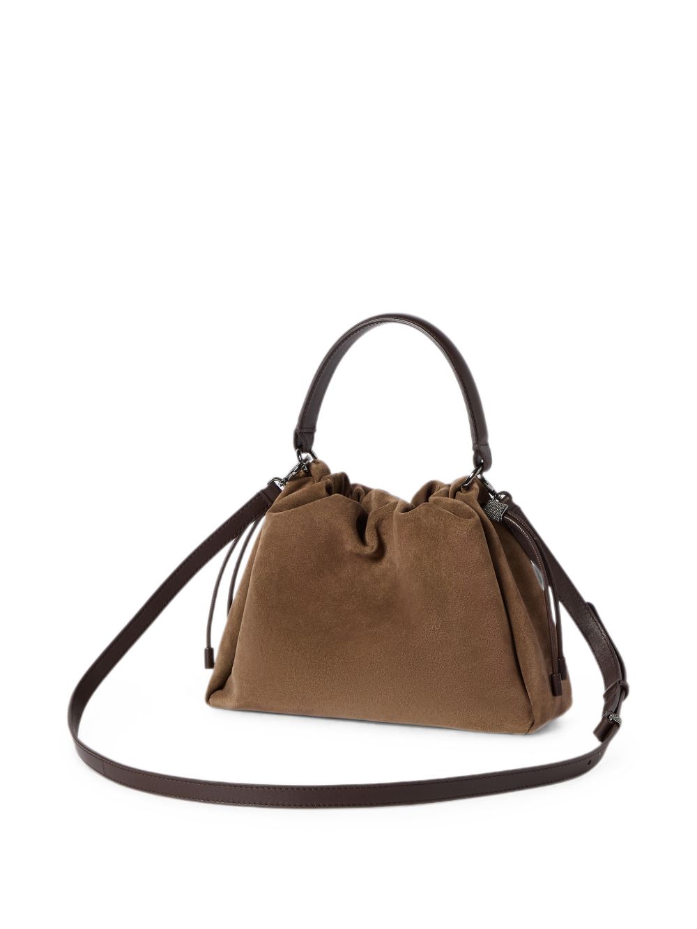 BRUNELLO CUCINELLI Borsa a secchiello in suede marrone