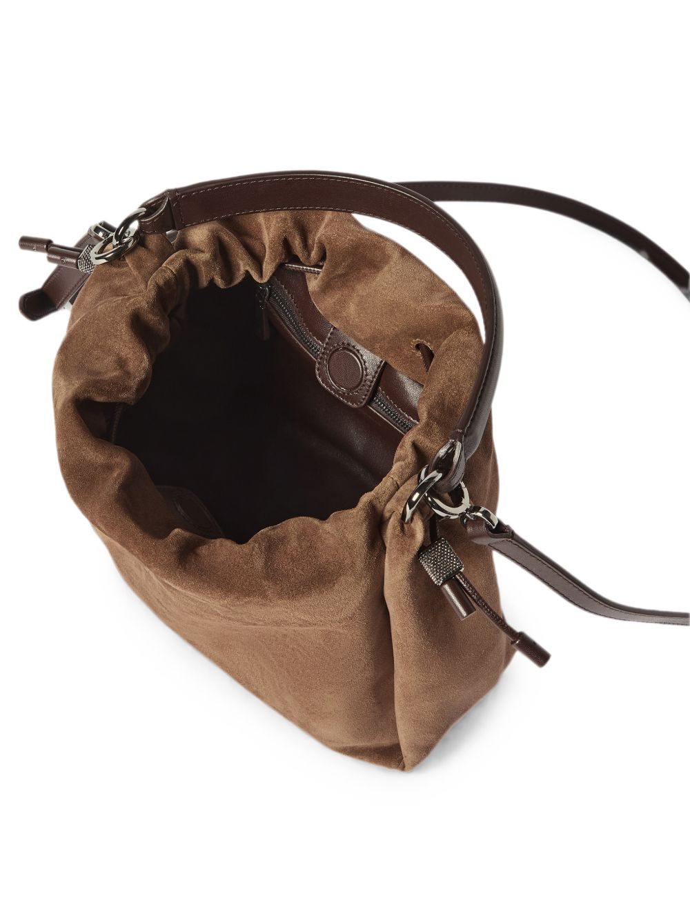 BRUNELLO CUCINELLI Borsa a secchiello in suede marrone