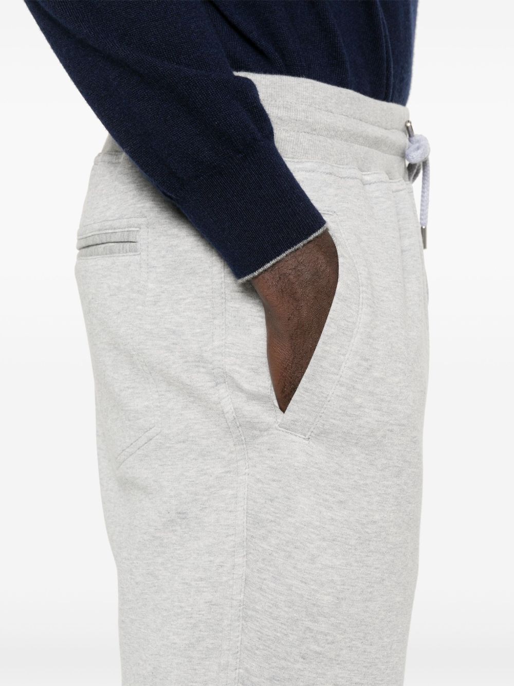 BRUNELLO CUCINELLI Pantaloni sportivi grigio chiaro con coulisse in vita