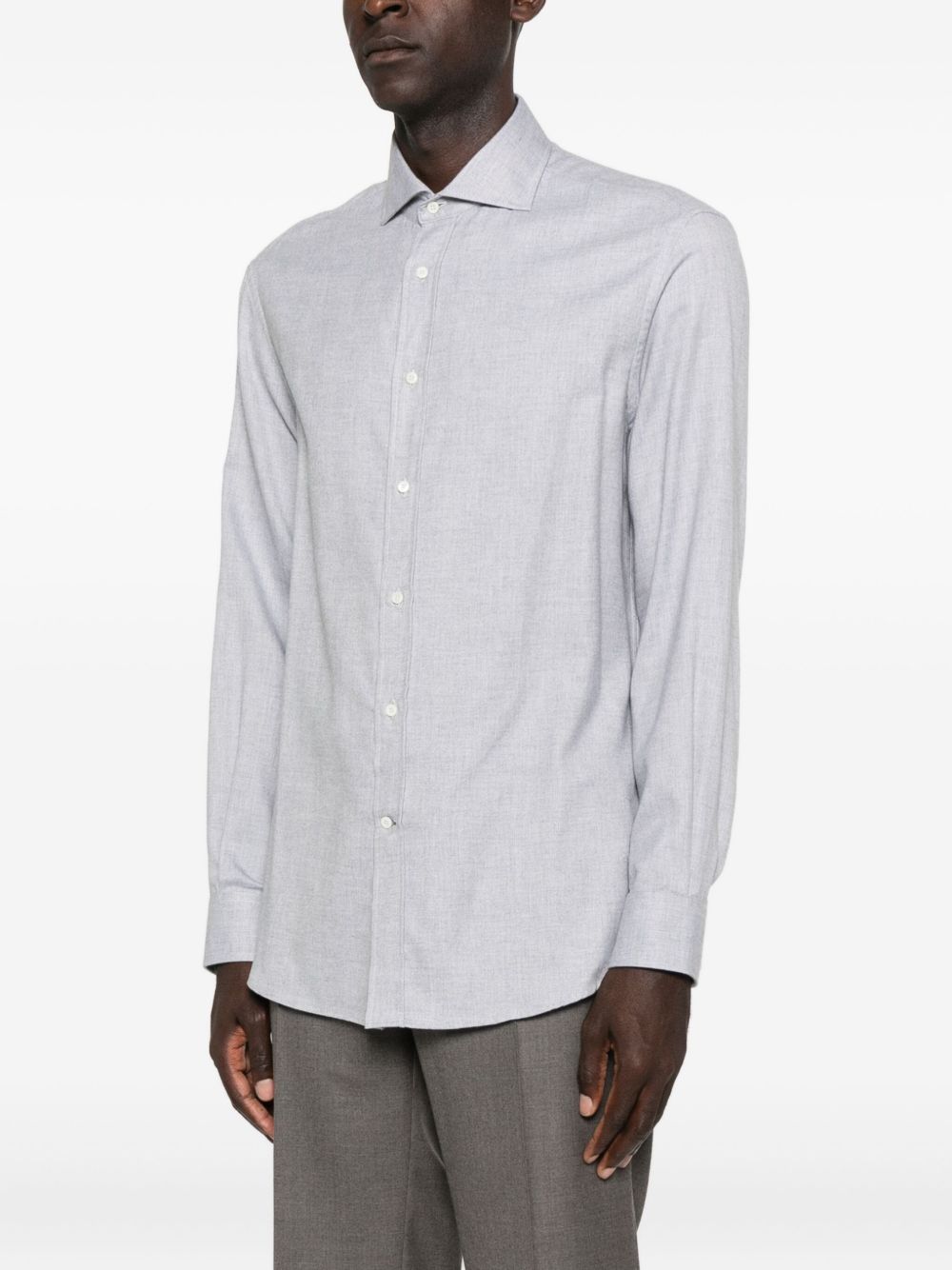 BRUNELLO CUCINELLI Camicia grigio chiaro a maniche lunghe