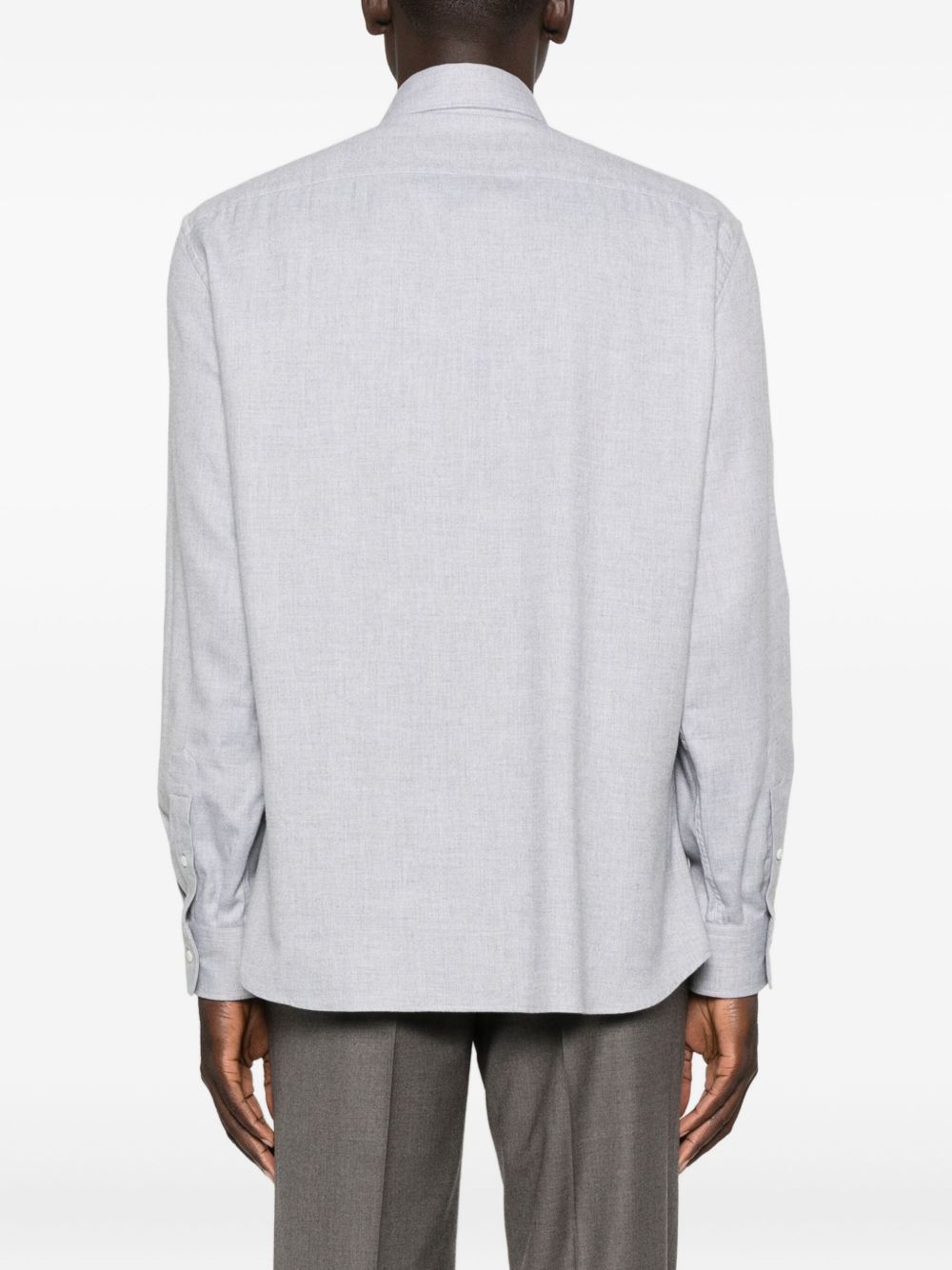 BRUNELLO CUCINELLI Camicia grigio chiaro a maniche lunghe