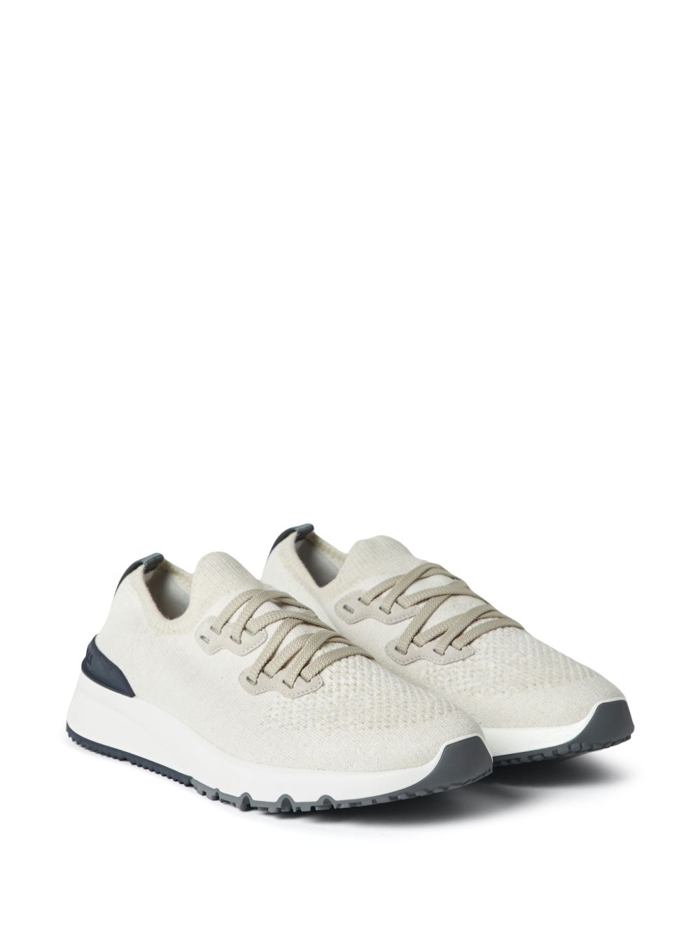 BRUNELLO CUCINELLI Sneakers in tela elastica effetto calzino bianca