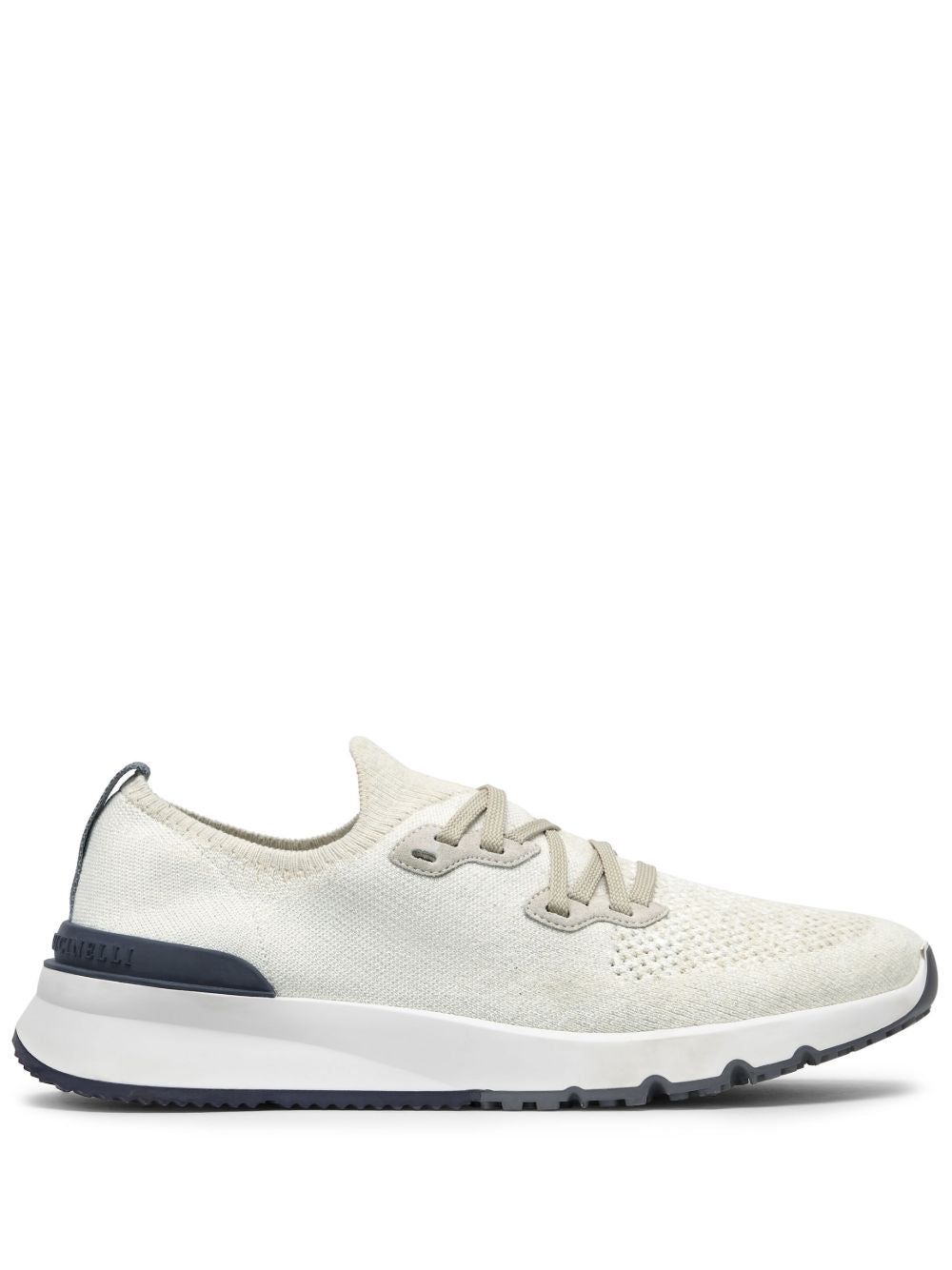 BRUNELLO CUCINELLI Sneakers in tela elastica effetto calzino bianca