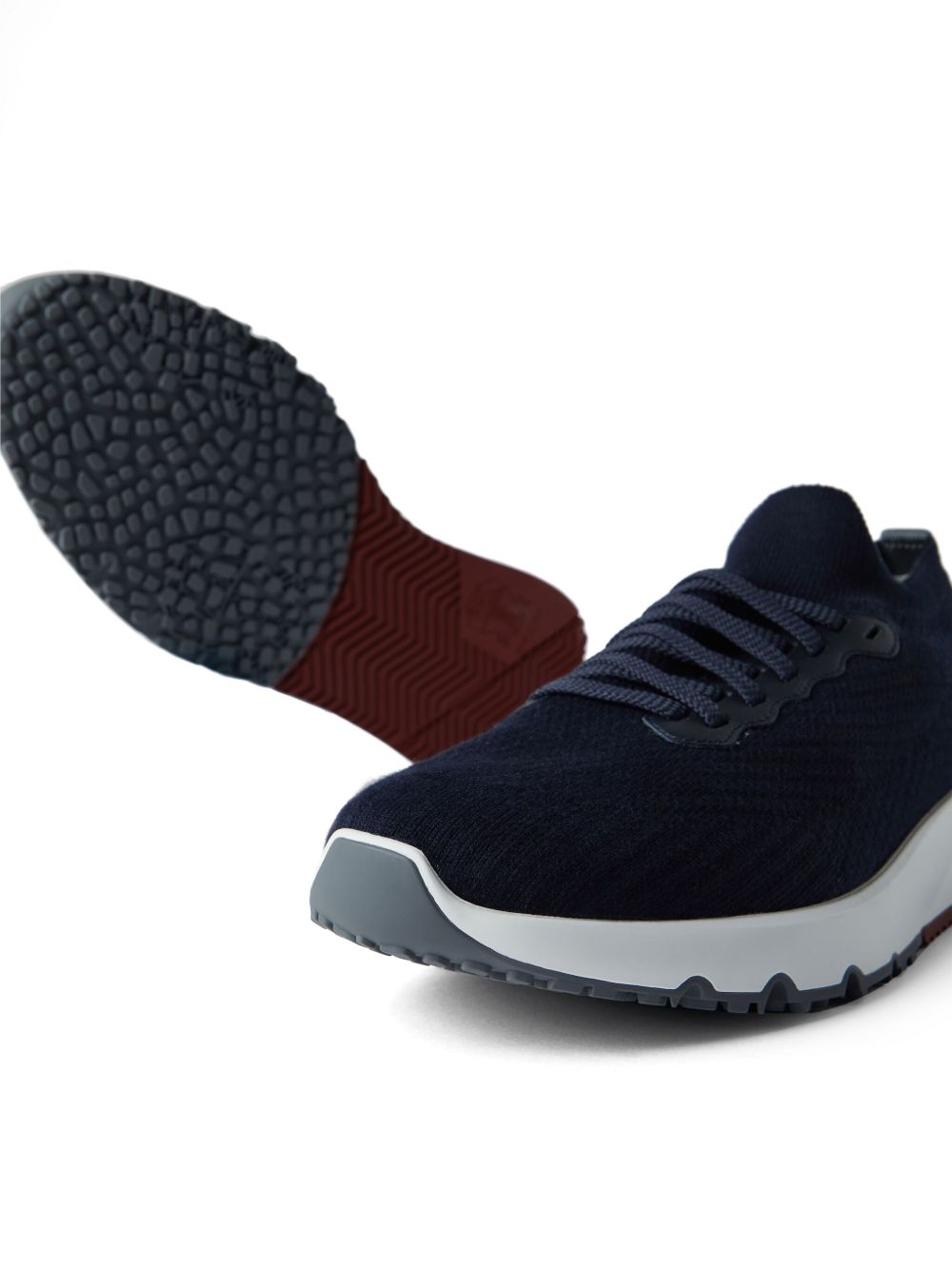 BRUNELLO CUCINELLI Sneakers blu scuro in tela elastica