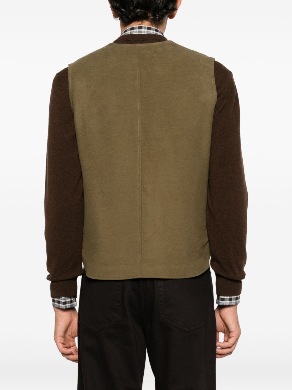 CAPALBIO Gilet Arno Skin marrone in cotone con tasche