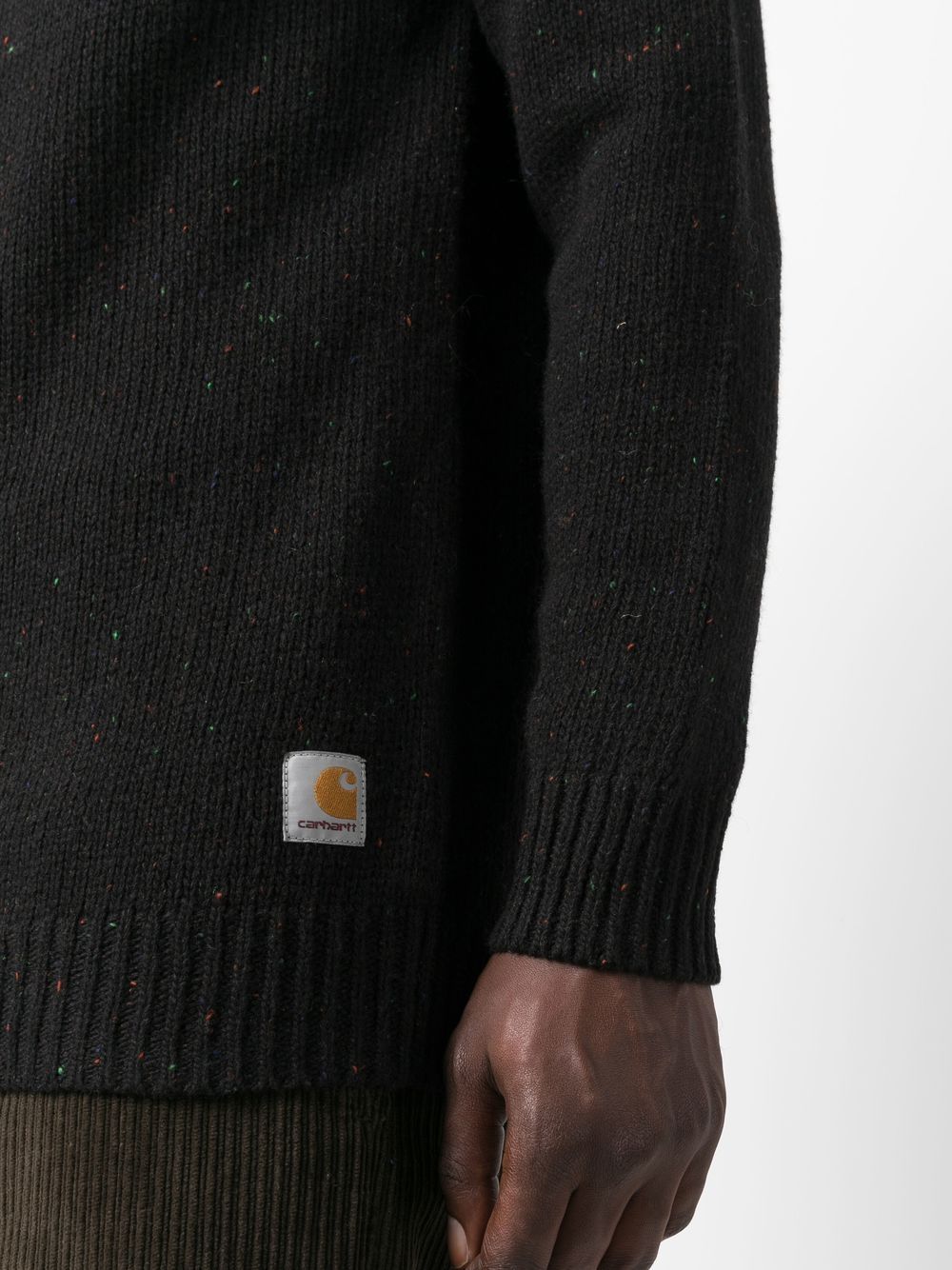CARHARTT WIP Maglione Anglistic nero puntinato in misto lana