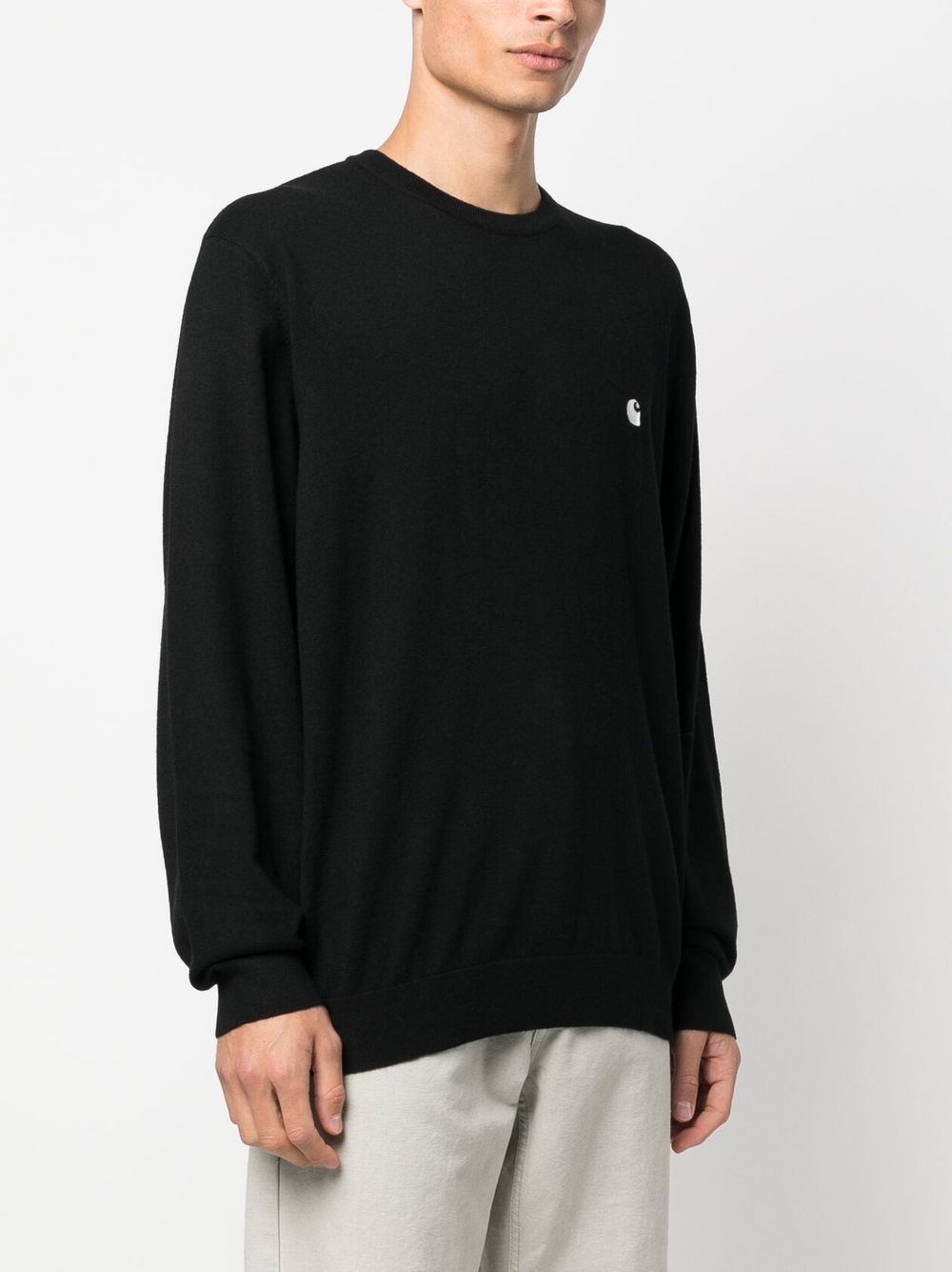 CARHARTT WIP Maglioncino girocollo nero con logo