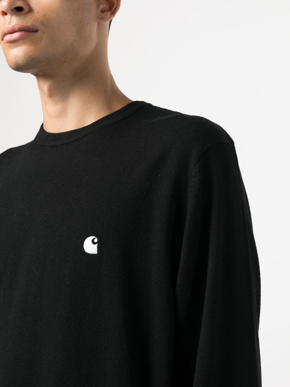 CARHARTT WIP Maglioncino girocollo nero con logo