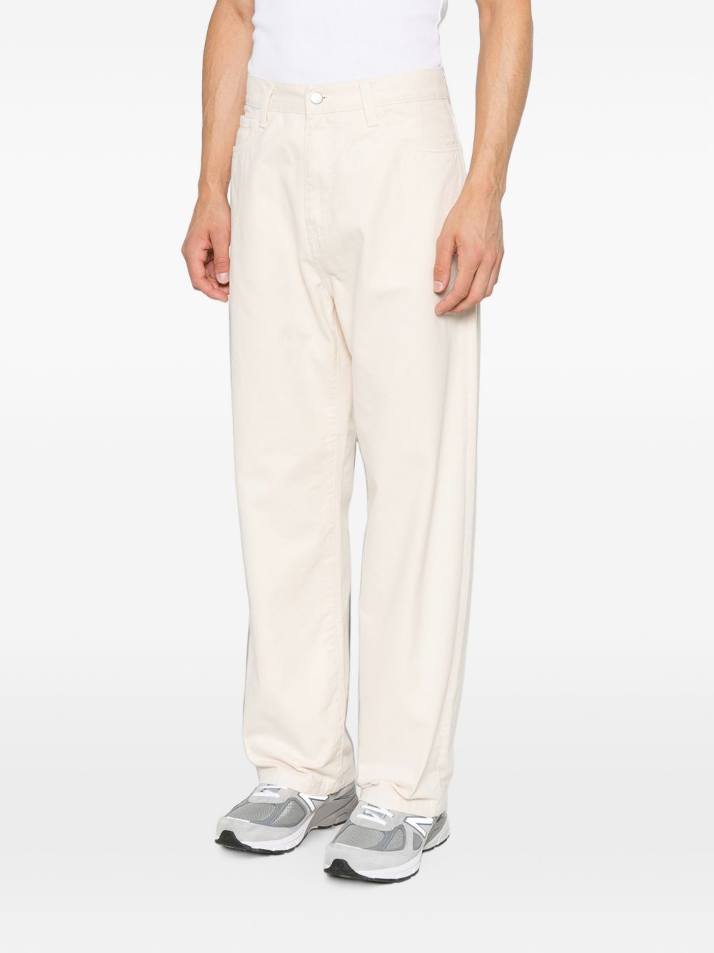 CARHARTT WIP Pantaloni Landon avorio in cotone