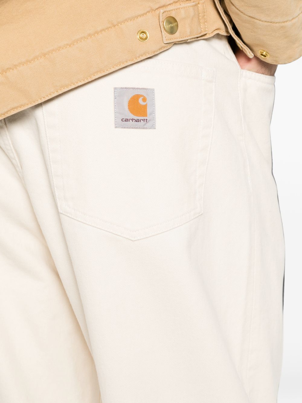 CARHARTT WIP Pantaloni Landon avorio in cotone