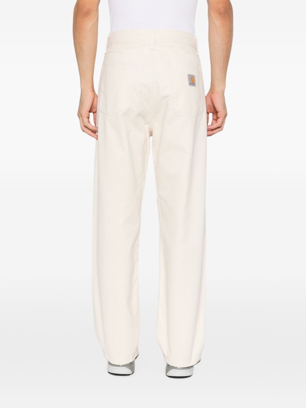 CARHARTT WIP Pantaloni Landon avorio in cotone