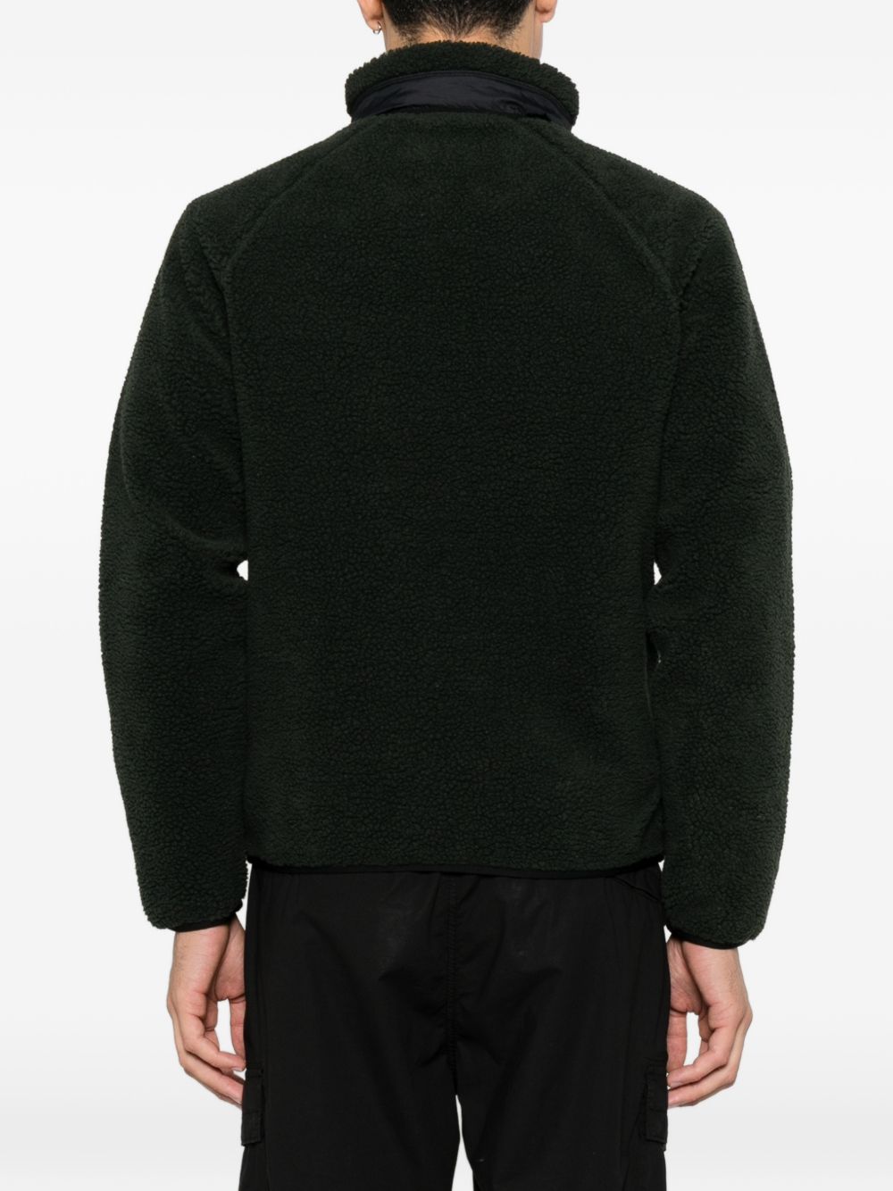 CARHARTT WIP Giacca in fur nero a collo alto con tasche e zip