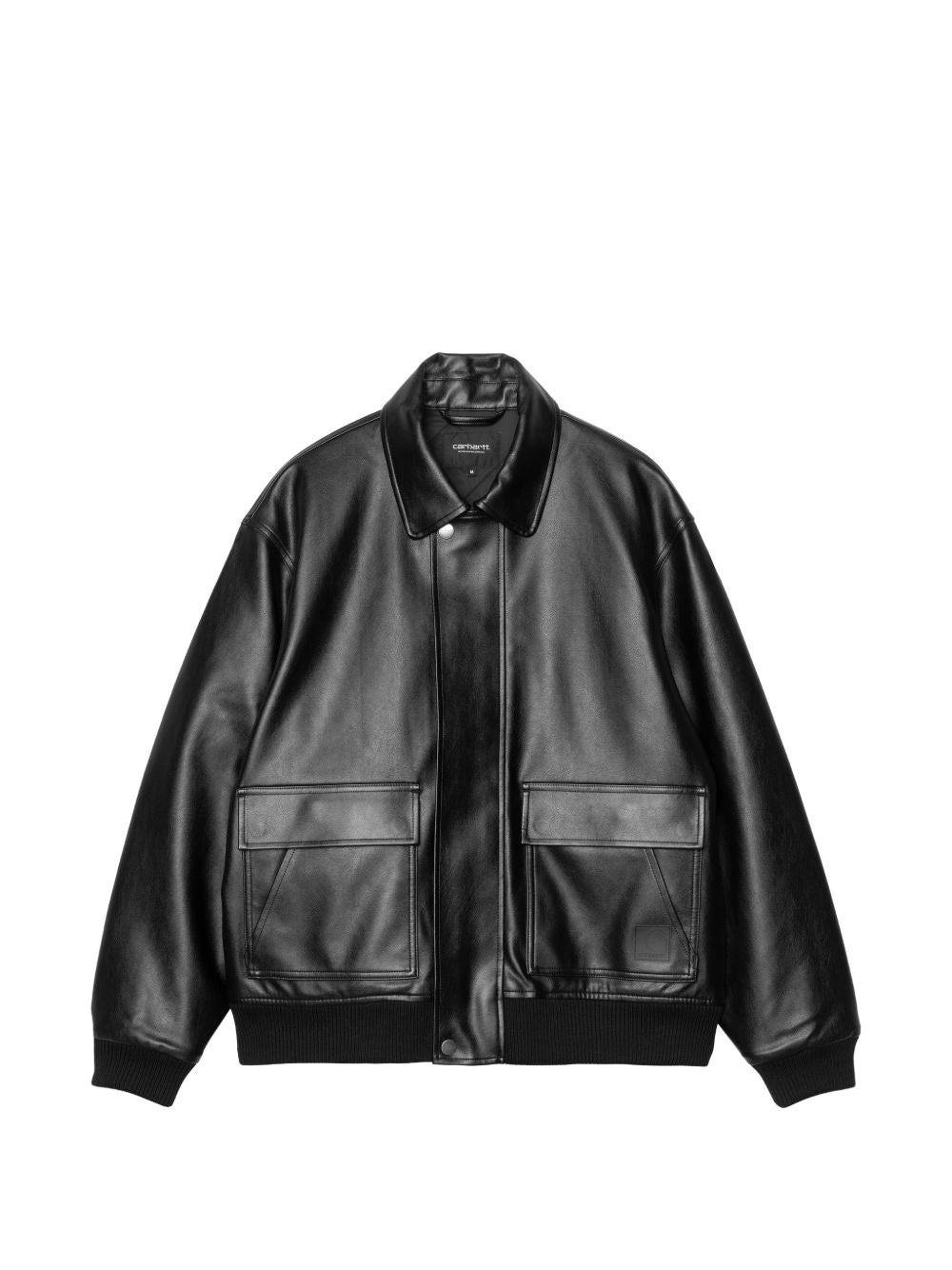 CARHARTT WIP Bomber nero in eco-pelle