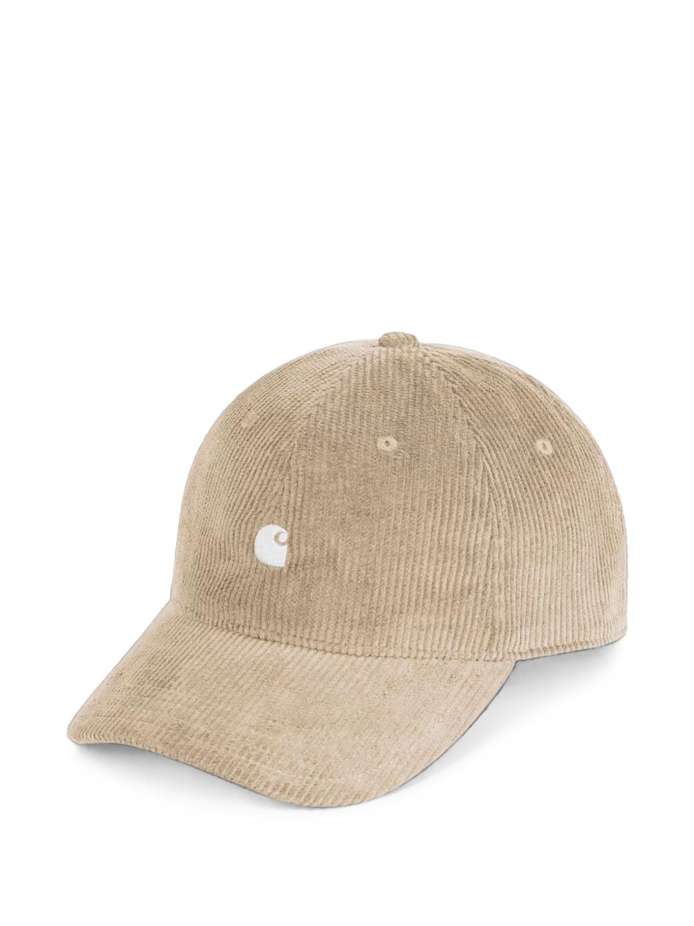 CARHARTT WIP Cappello da baseball beige a coste con logo bianco