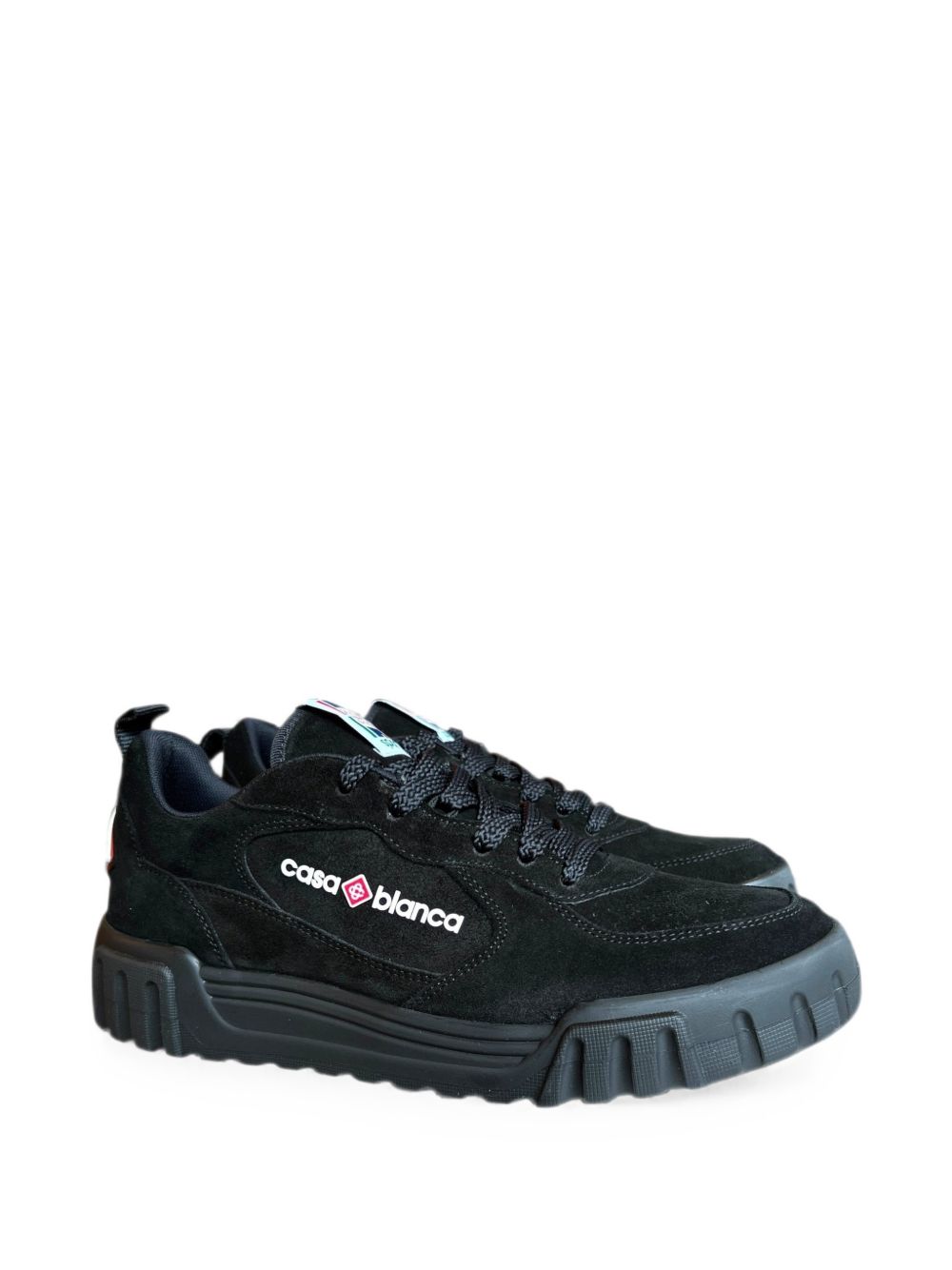CASABLANCA Sneakers Court in pelle scamosciata nera