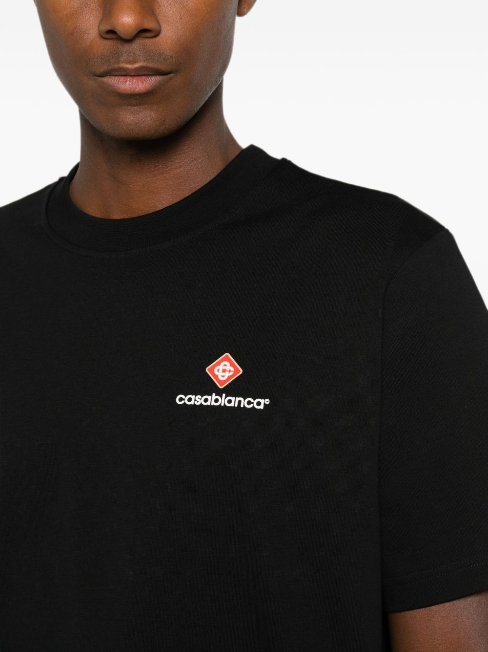 CASABLANCA T-shirt nera a maniche corte