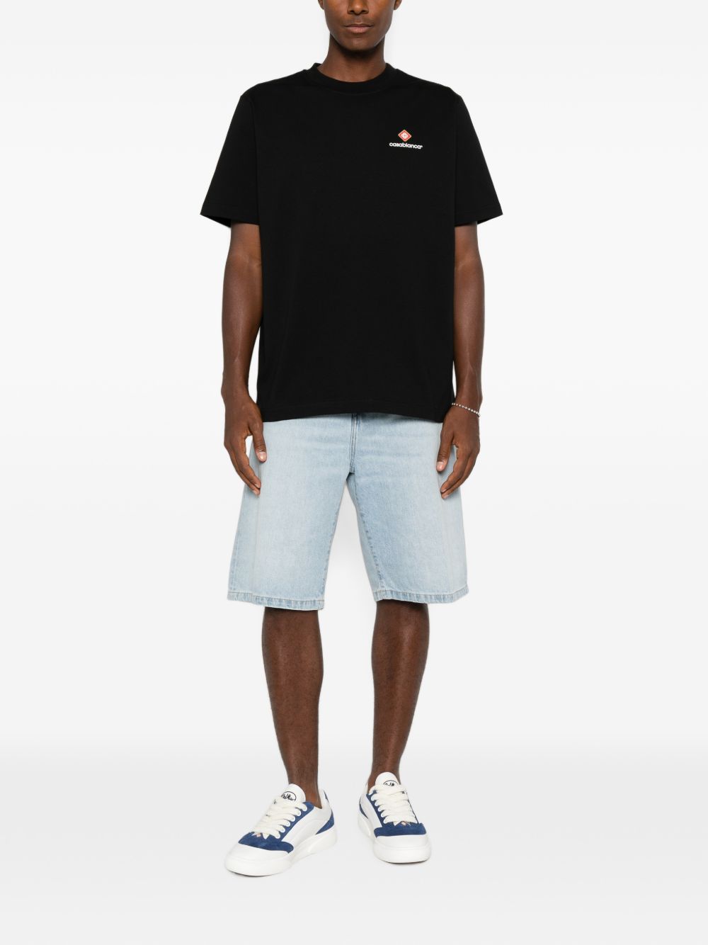 CASABLANCA T-shirt nera a maniche corte