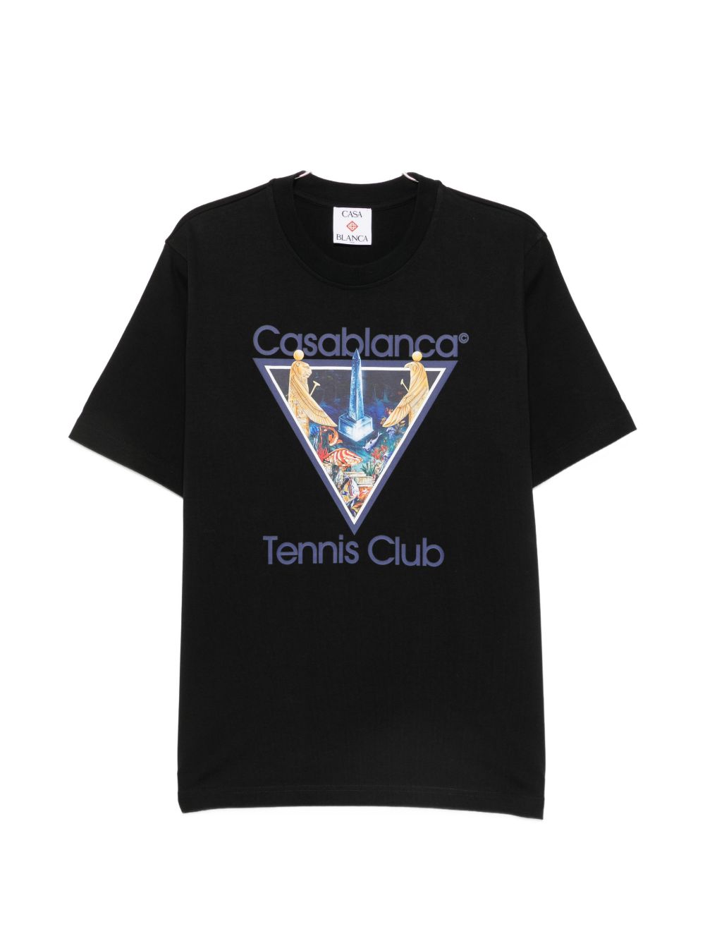 CASABLANCA T-shirt nera a maniche corte con stampa grafica